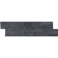 Midnight Ash 6x22 Natural Peel-and-Stick Slate Stacked-Stone Panel — clean product view