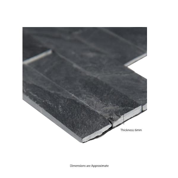 Midnight Ash 6x12 Natural Peel-and-Stick Slate Veneer Panel product view
