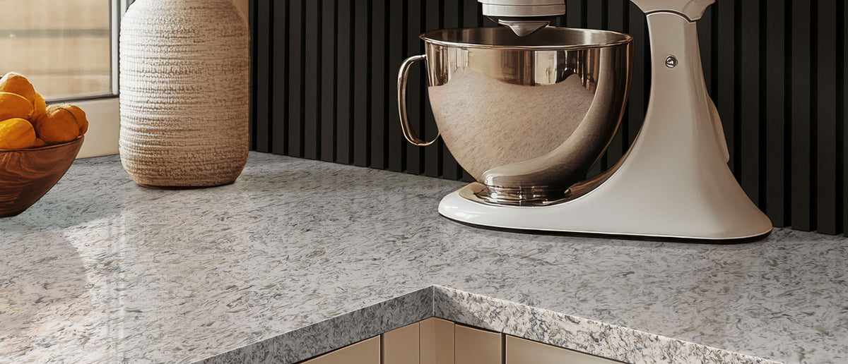 Montclair White quartz — room scene