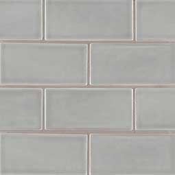 Highland Park Morning Fog Ogee Glossy Ceramic Mosaic surface detail