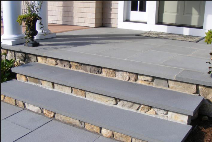 Mountain Bluestone Stone Stair Tread - installed example (representative)