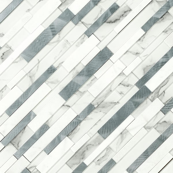 Denalli Frost Interlocking Peel-and-Stick Mosaic product view