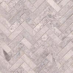 Silver Travertine Herringbone Honed Mosaic — clean product view