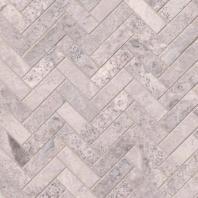 Silver Travertine Herringbone Honed Mosaic — clean product view