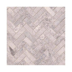 Silver Travertine Herringbone Honed Mosaic product view