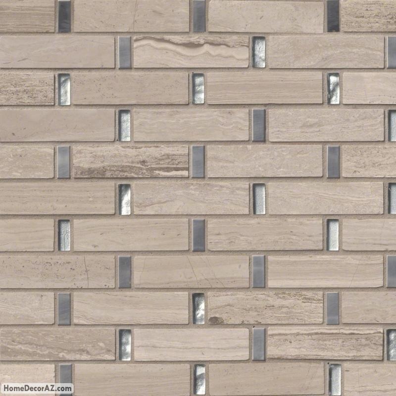 Stella Interlocking 8mm Stone-Glass-Metal Mosaic — clean product view