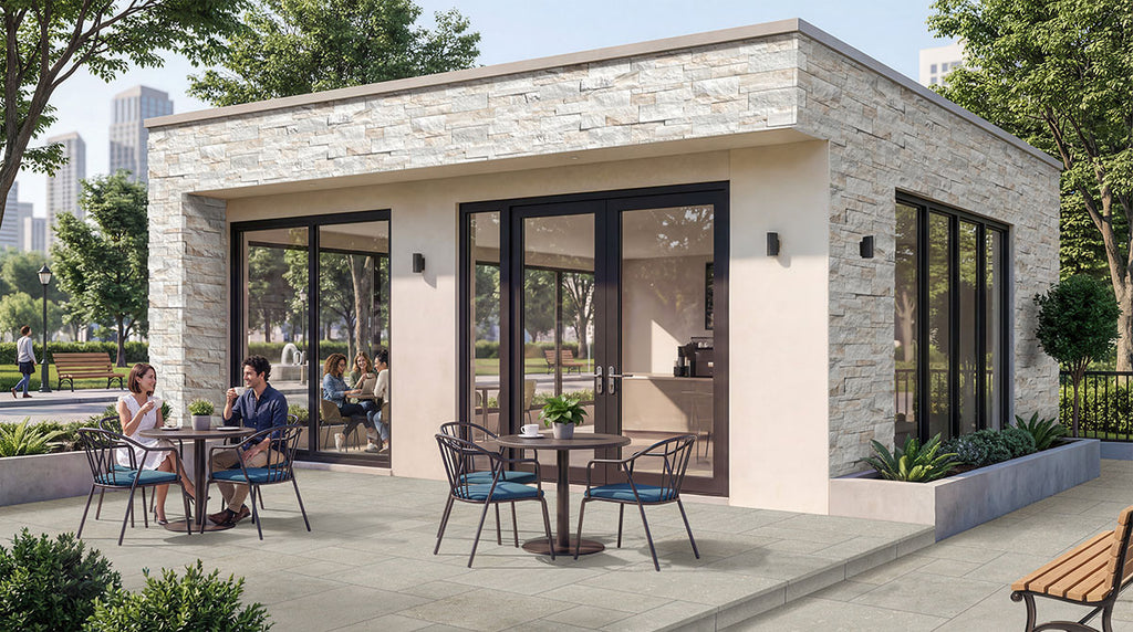 Seagrass Natural Stone Paver - installed example (representative)