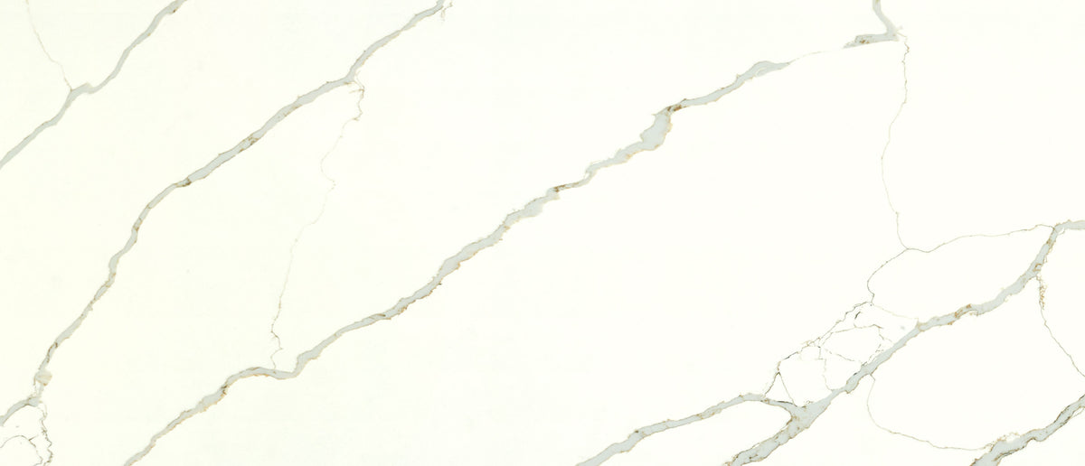 New Calacatta Laza Gold quartz — close up