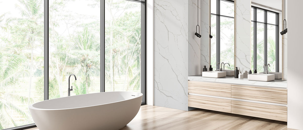 New Calacatta Laza quartz — room scene