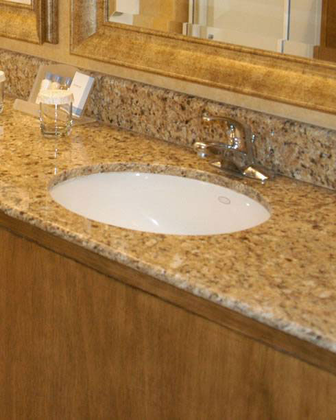 New Venetian Gold Granite Slab — room scene