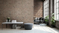 Noble Red 2.25x7.5 Thin Clay Brick Tile — installed room view