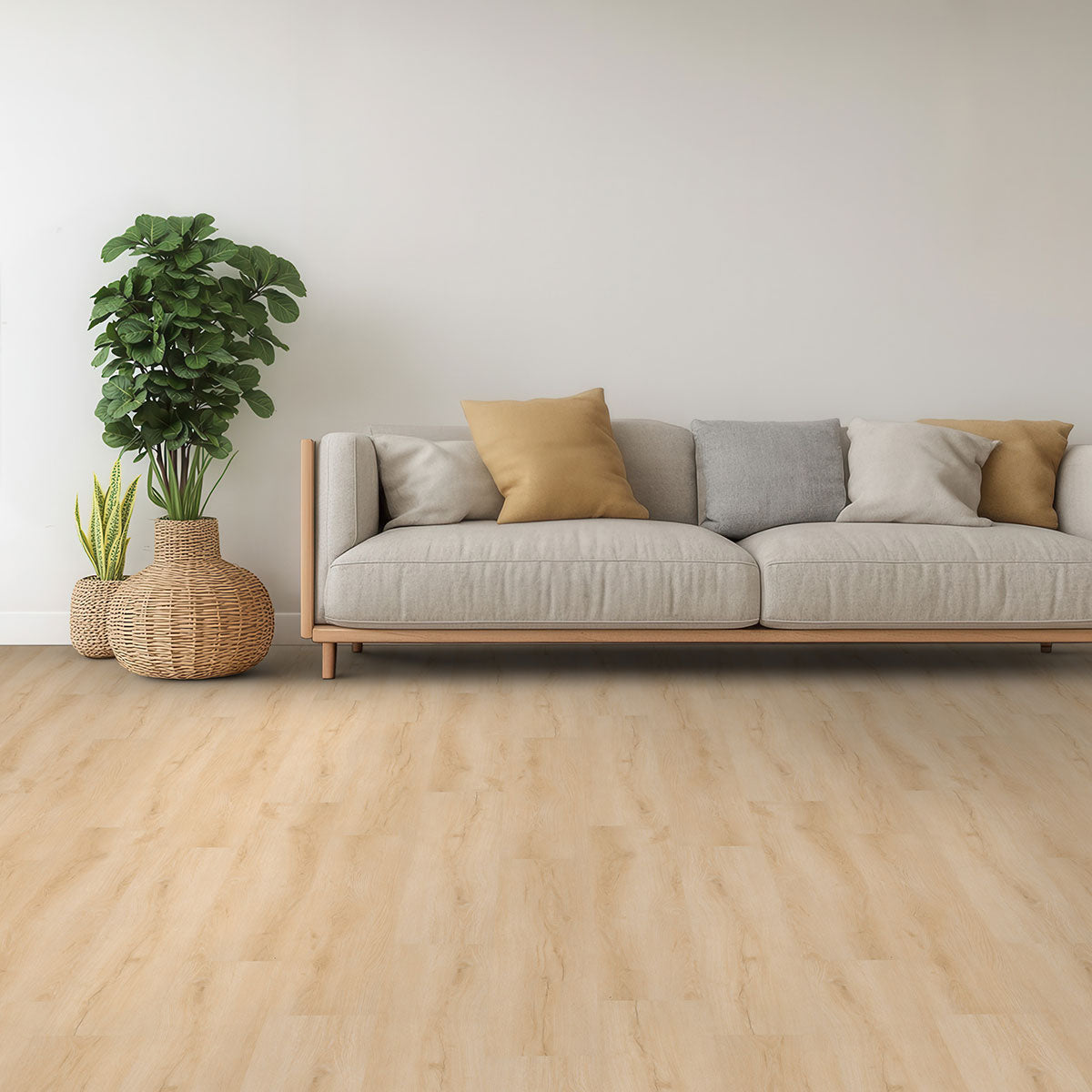Nove 9x48 2mm 6MIL Glue-Down Luxury Vinyl Plank — installed room view — color Fallonton