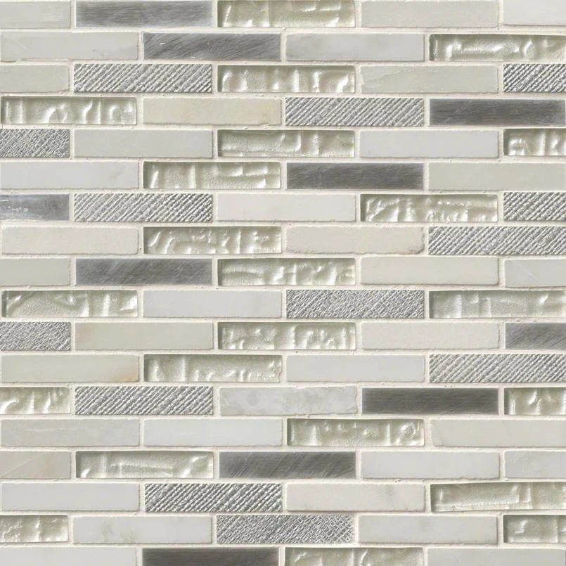 Ocean Crest Brick Stone-Glass-Metal Mosaic — clean product view
