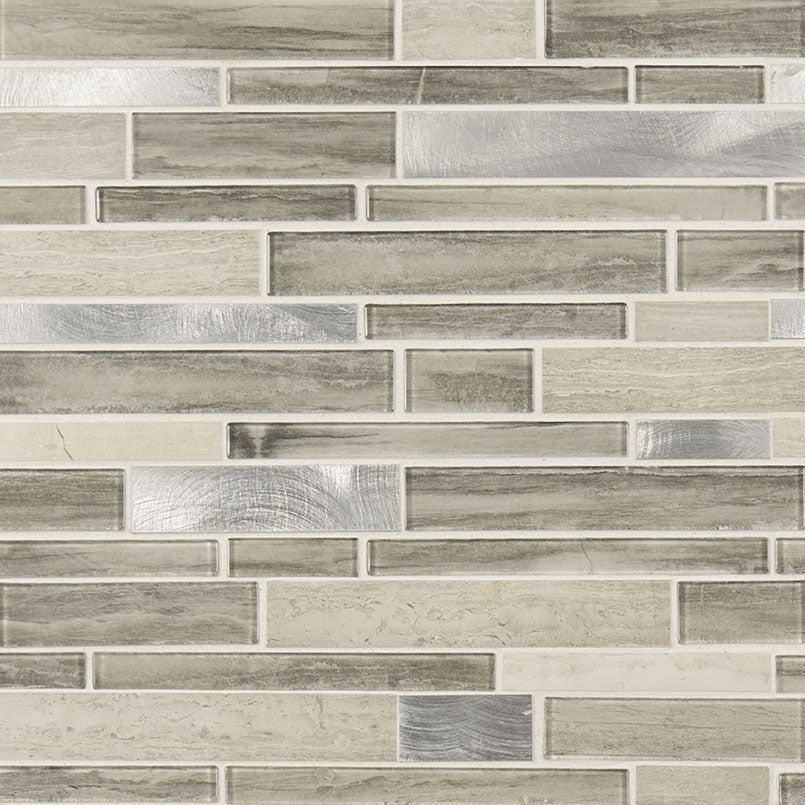 Ocotillo Blend Interlocking 4mm Stone-Glass-Metal Mosaic — clean product view — color Blend