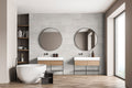 Oxide Matte Metallic-Look Porcelain Tile — installed room view — color Blanc