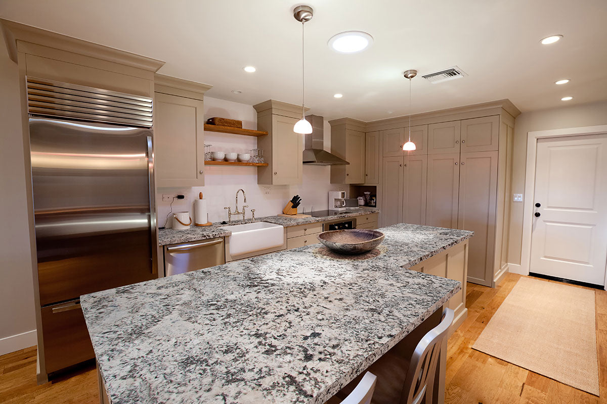 Oyster White Granite Slab — room scene