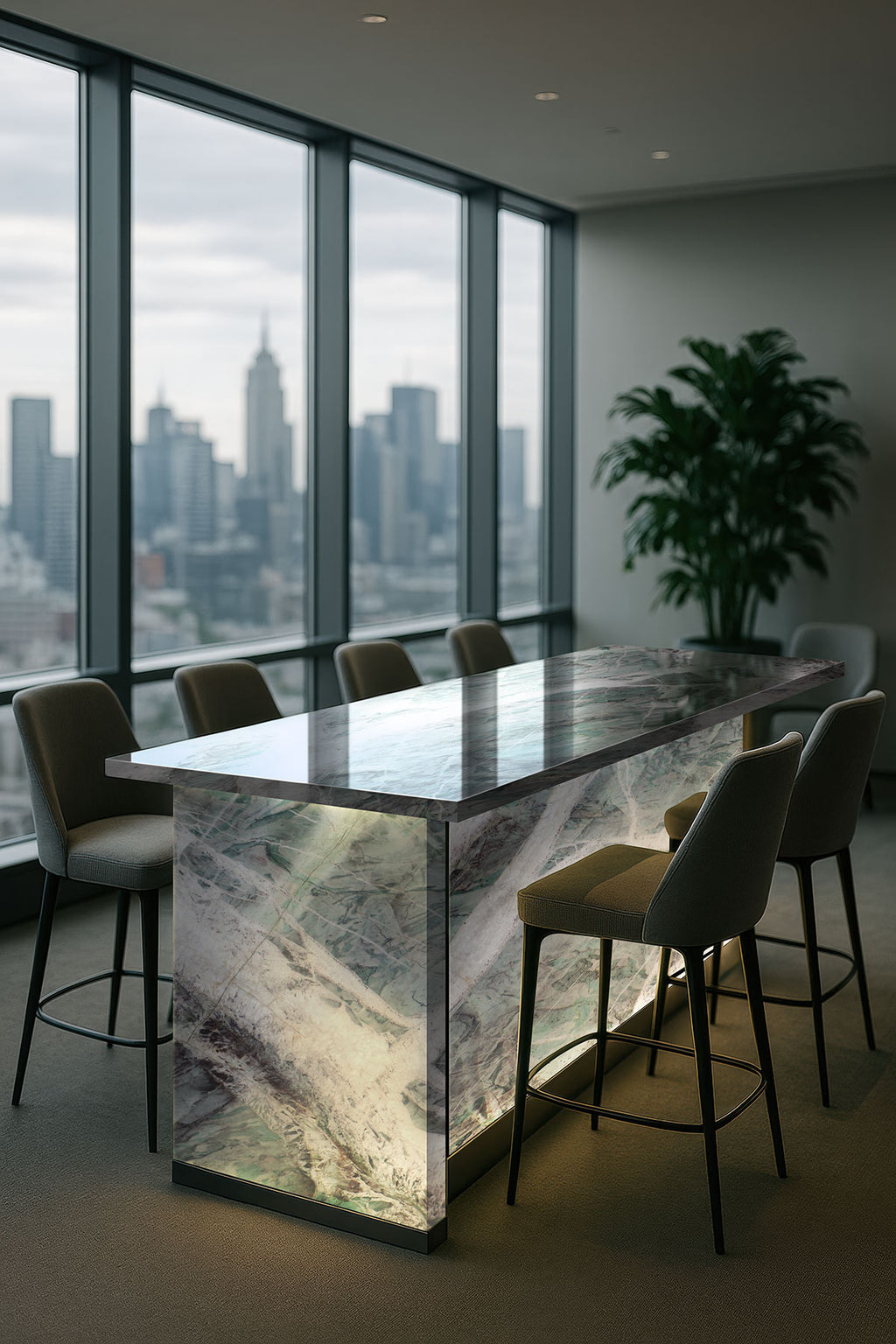 Patagonia Green Quartzite Slab — room scene
