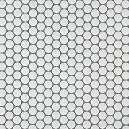 Domino Penny Round Porcelain Mosaic surface detail