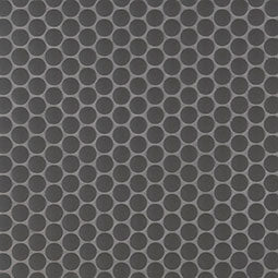 Domino Penny Round Porcelain Mosaic — clean product view — color Nero