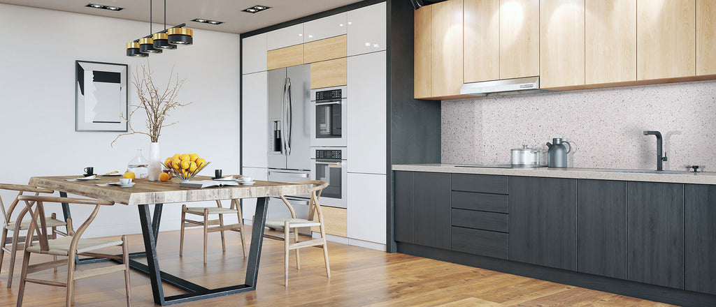 Peppercorn White quartz — room scene