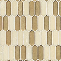 Pixie 6mm Handcrafted Glass Picket Mosaic — clean product view — color Gold