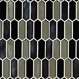 Pixie 6mm Handcrafted Glass Picket Mosaic — clean product view — color Metallica