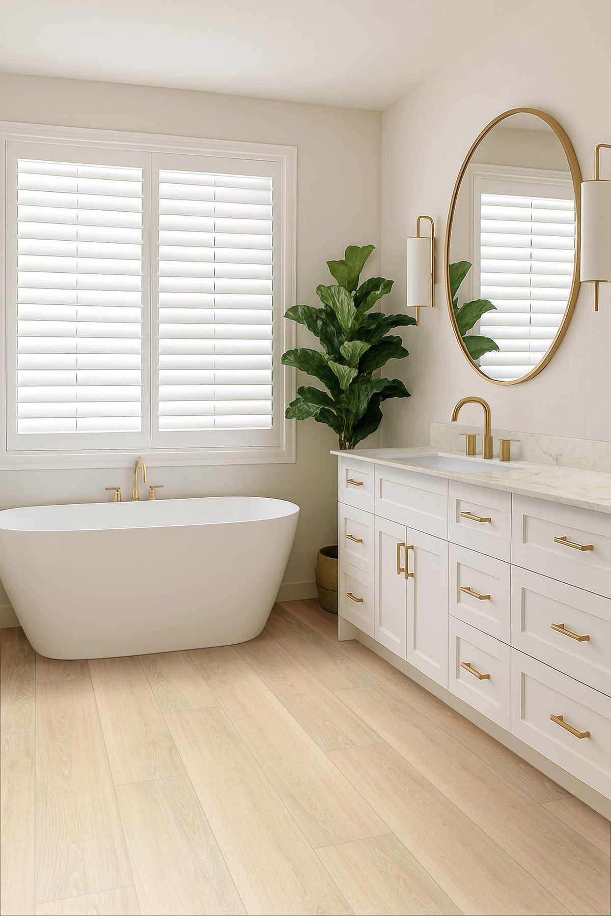 Placero 10x60 Matte Wood-Look Porcelain Tile — installed room view — color Oak