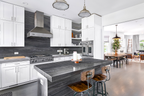 Platinum Gray Quartzite Slab — room scene