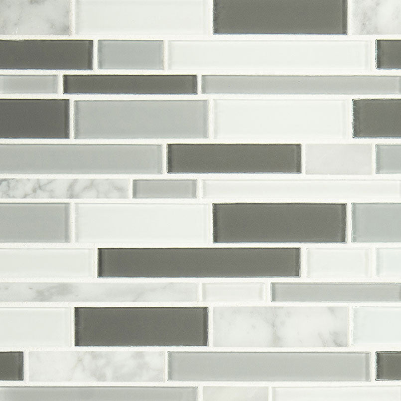 Positano Interlocking 6mm Stone-Glass Mosaic — clean product view