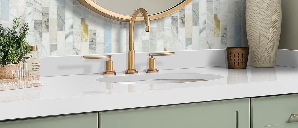 Premium Plus White quartz — room scene