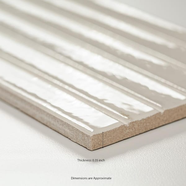 Gems 5x10 Glossy Fluted Porcelain Wall Tile — clean product view — color Caraibi