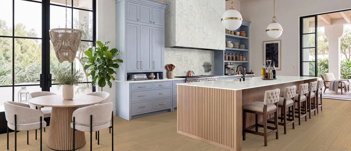 Calacatta Azulean quartz — room scene