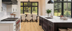 Calacatta Castana countertop room inspiration; installation shown is illustrative