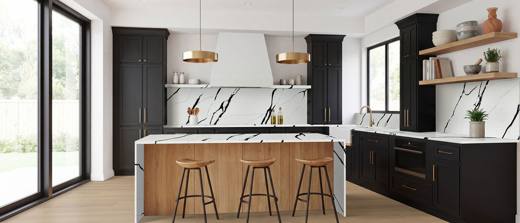 Calacatta Lumanyx countertop room inspiration; installation shown is illustrative