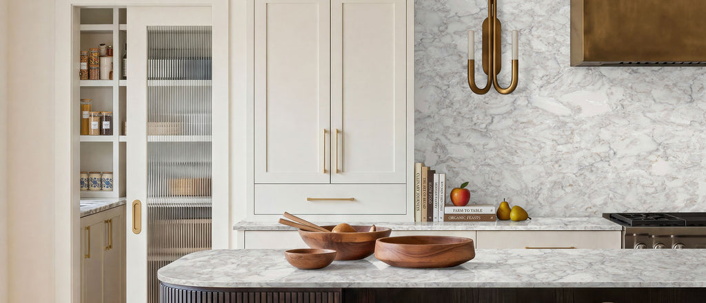Calacatta Ocellio quartz — room scene