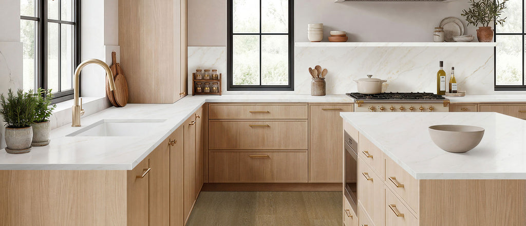 Calacatta Premata quartz — room scene