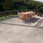 Quartz Beige Porcelain Paver - installed example (representative)