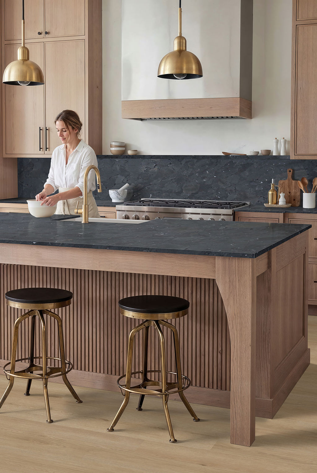 Infinity Black Quartzite Slab — room scene