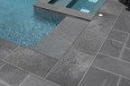 Quarzo Gray Porcelain Pool Coping - installed example (representative)