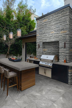 Quarzo Gray Porcelain Paver - installed example (representative)