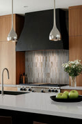 Ravello Mini Stack Polished Marble Mosaic — installed room view — color Mini Stack