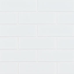 Domino Retro Brick Bianco 2x6 Porcelain Tile surface detail