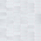 Domino Retro Bianco Picket 8mm Glossy Porcelain Mosaic — clean product view