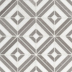Rhombix Dove and Nero Polished Marble Mosaic — clean product view — color Dove