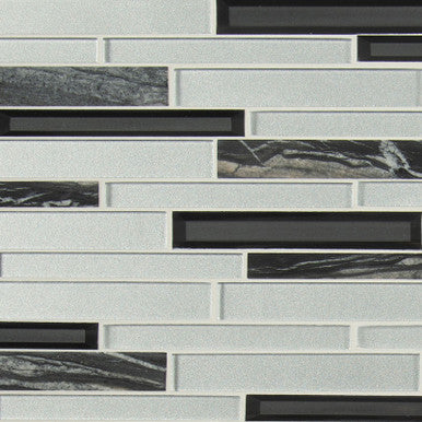 Rocklin Interlocking 8mm Stone-Glass Mosaic — clean product view — color Neutral multicolor