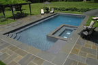 Rustic Gold Gauged Slate Tile — installed room view — color Gray | Orange | Gold | Brown