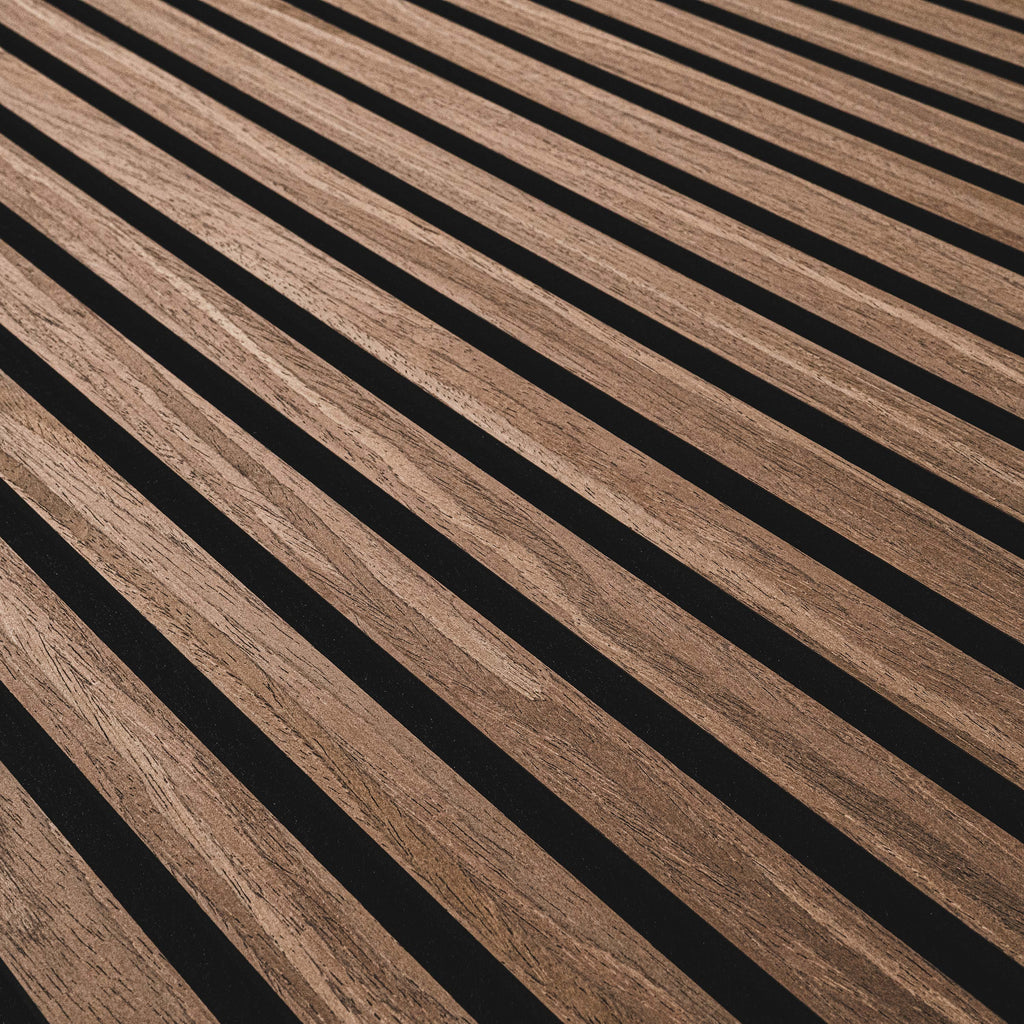 Acoustic Wood Slat Sable, slat texture close-up — 24 × 48 panel design