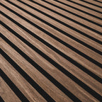 Acoustic Wood Slat Sable, slat texture close-up — 24 × 48 panel design