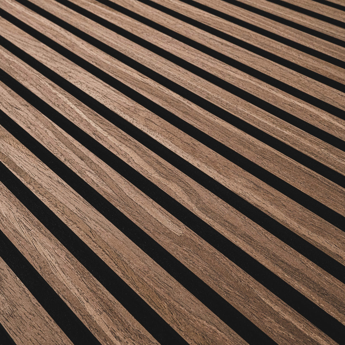 Acoustic Wood Slat Sable, slat texture close-up — 24 × 48 panel design