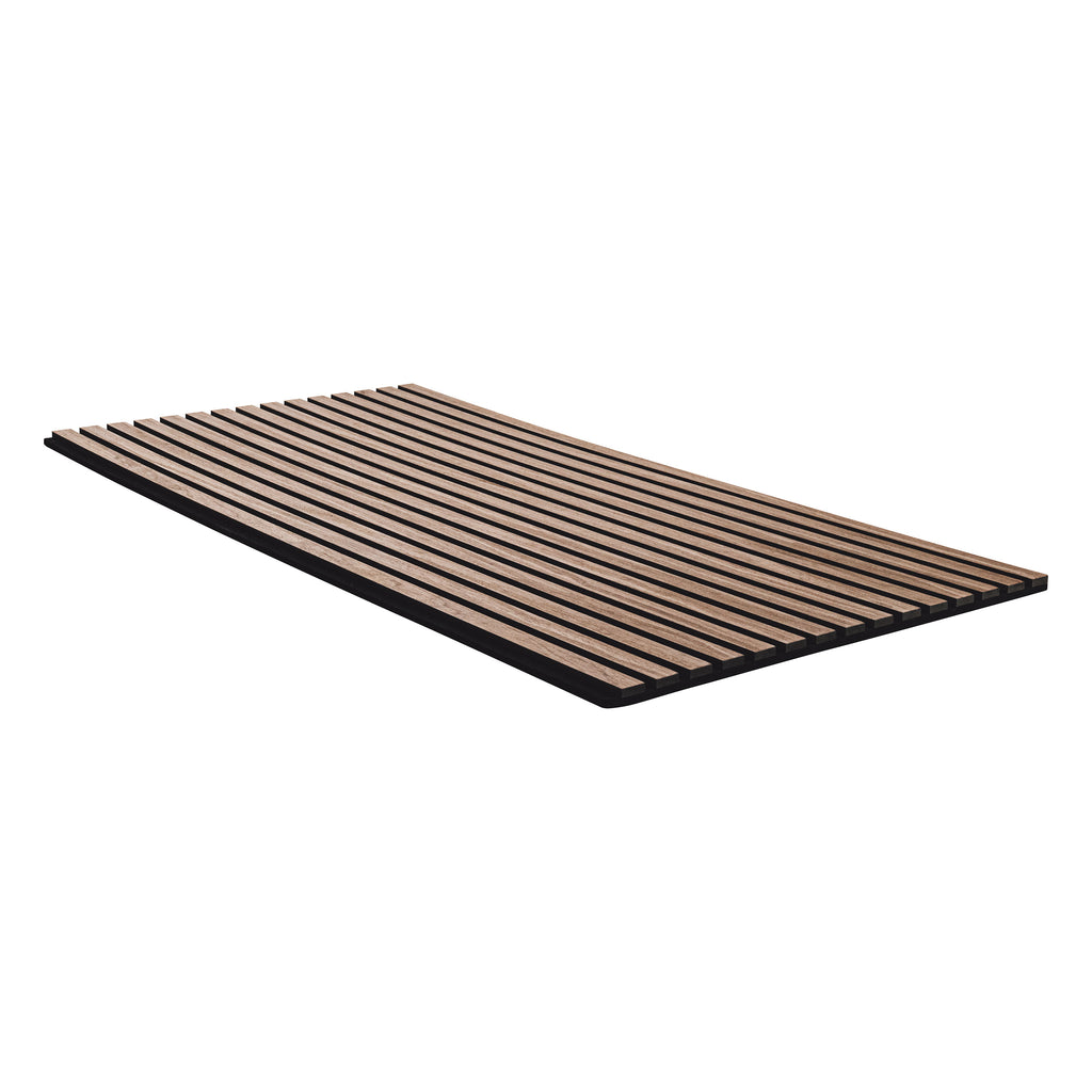 Acoustic Wood Slat Sable, slat and backing edge detail — 24 × 48 panel design